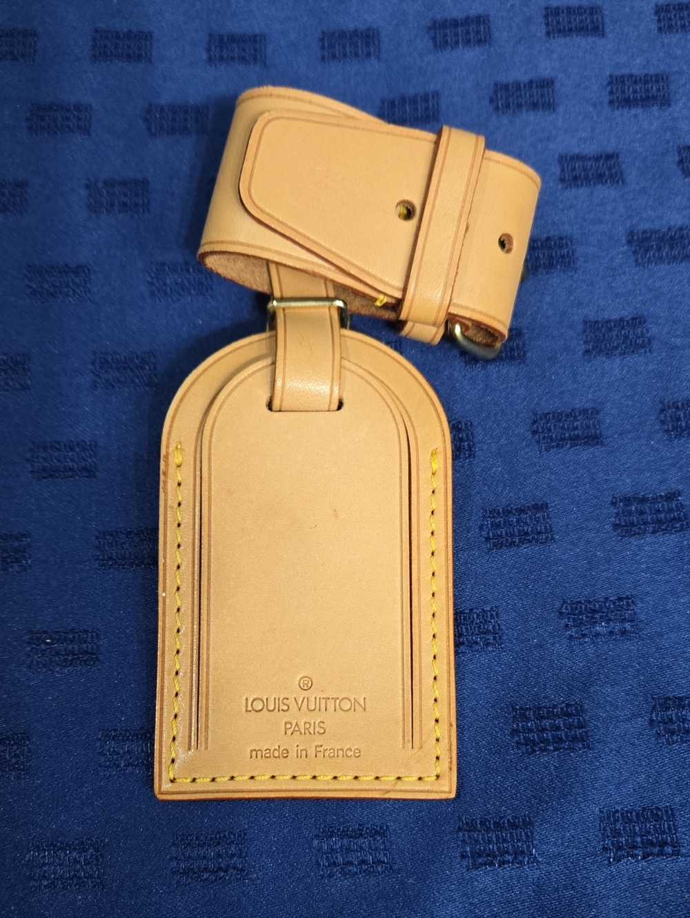 Louis Vuitton Natural Tan Leather Luggage Tag with Strap